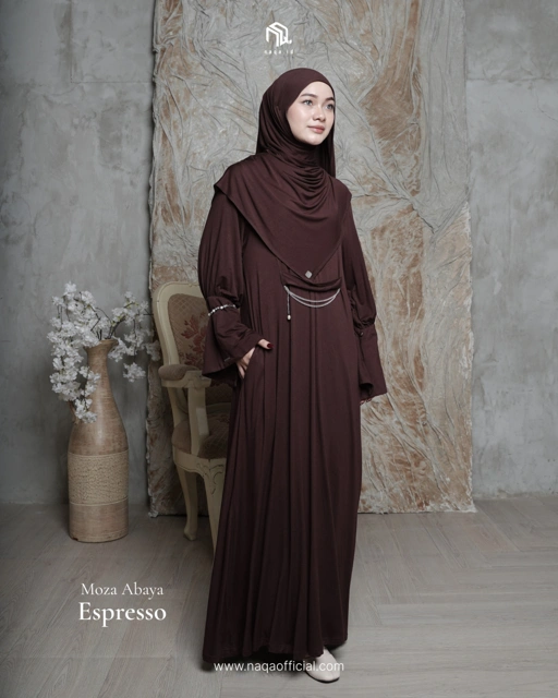 Image of [READY STOK] MOZA ABAYA - ESPRESSO by naqa.id