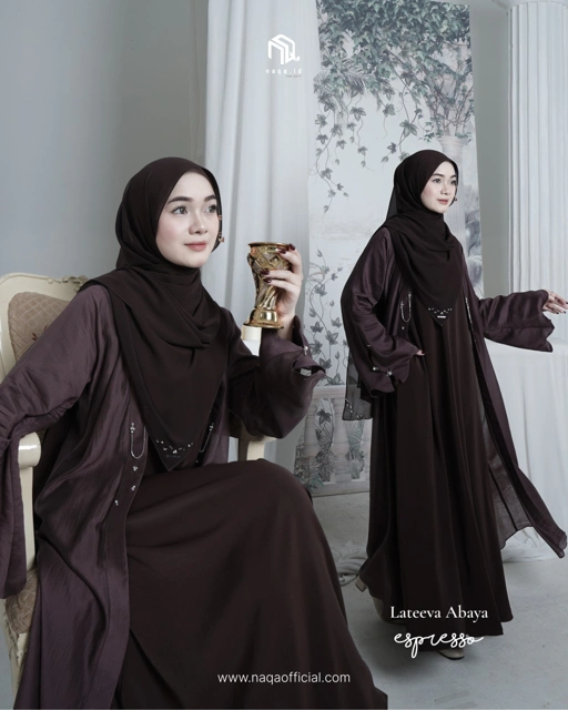 Image of  [READY STOK] LATEEVA ABAYA - ESPRESSO by naqa.id