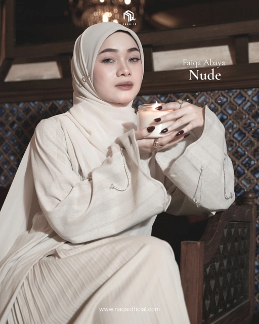 Image of [READY STOK] FAIQA ABAYA - NUDE by naqa.id