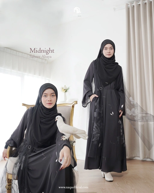 Image of (PRE-ORDER) SAHEER ABAYA - MIDNIGHT BY NAQA.ID