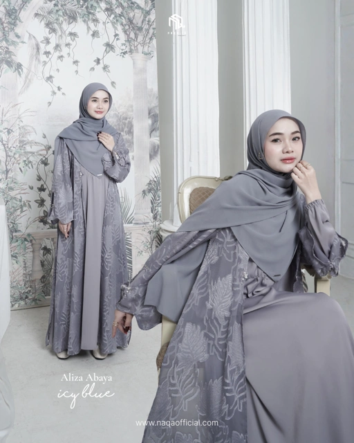 Image of [READY STOK] ALIZA ABAYA - ICY BLUE by naqa.id