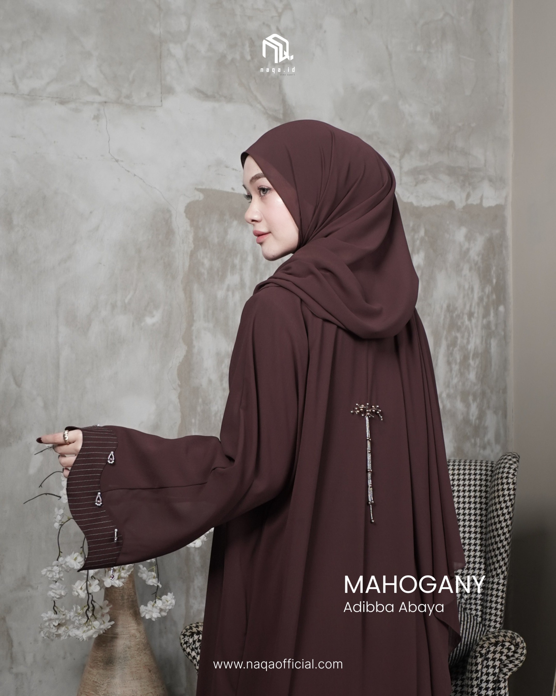 [READY STOCK] ADIBBA ABAYA - MAHOGANY by naqa.id