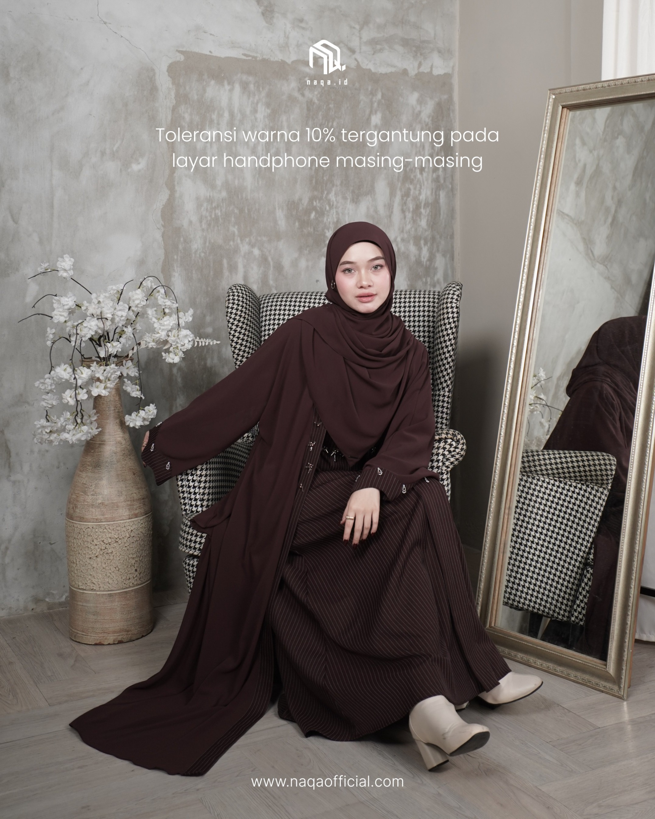 [READY STOCK] ADIBBA ABAYA - MAHOGANY by naqa.id