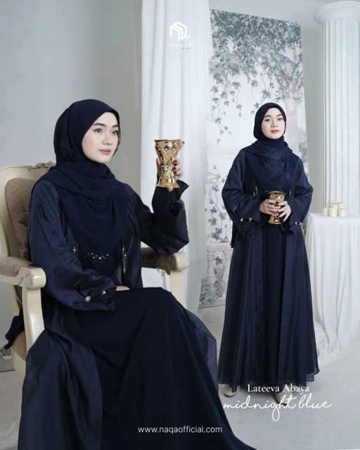 Image of [READY STOK] LATEEVA ABAYA - MIDNIGHT BLUE by naqa.id