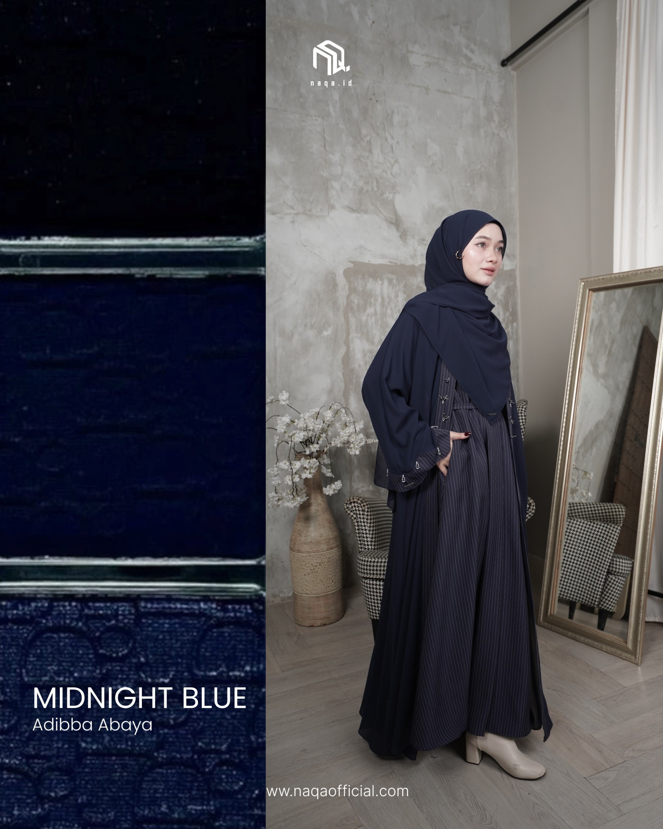 [READY STOCK] ADIBBA ABAYA - MIDNIGHT BLUE by naqa.id
