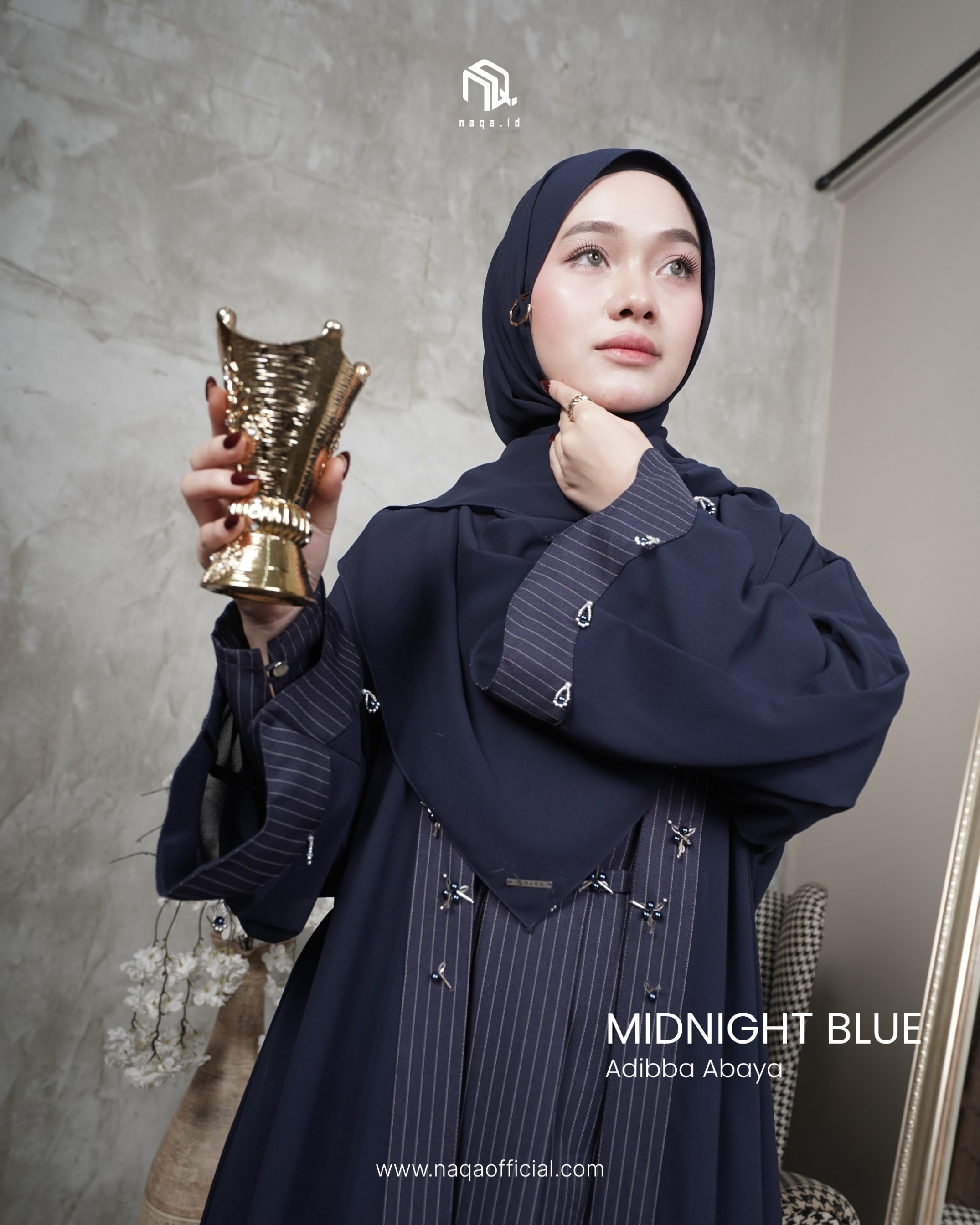 [READY STOCK] ADIBBA ABAYA - MIDNIGHT BLUE by naqa.id