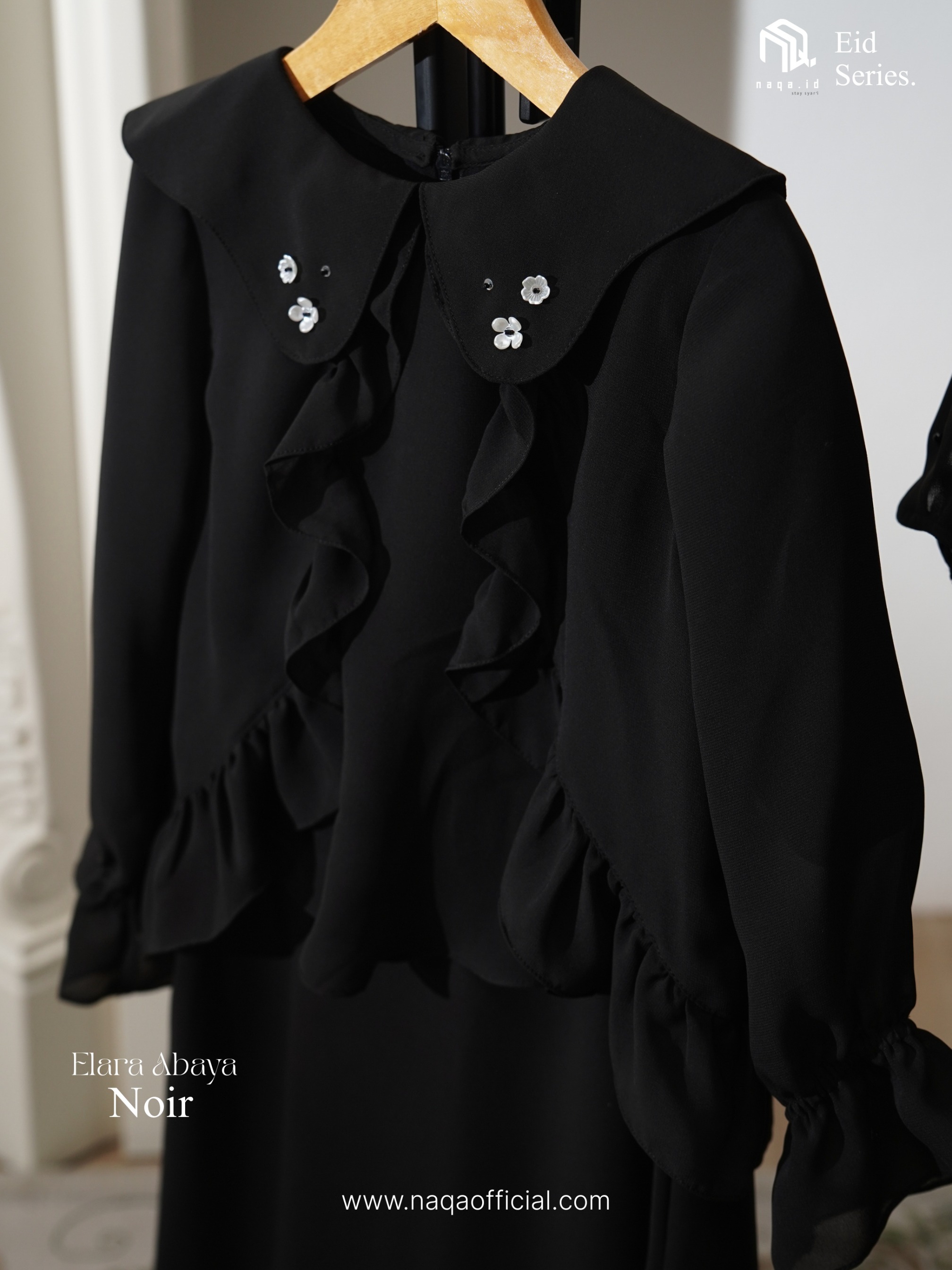 [PRE ORDER] ELARA ABAYA ANAK - NOIR - by naqa.id