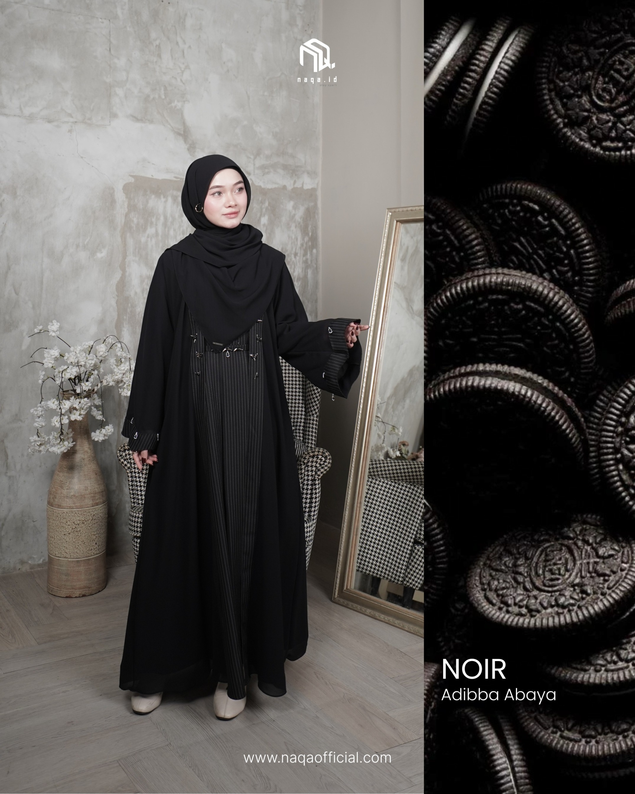 [READY STOCK] ADIBBA ABAYA - NOIR by naqa.id