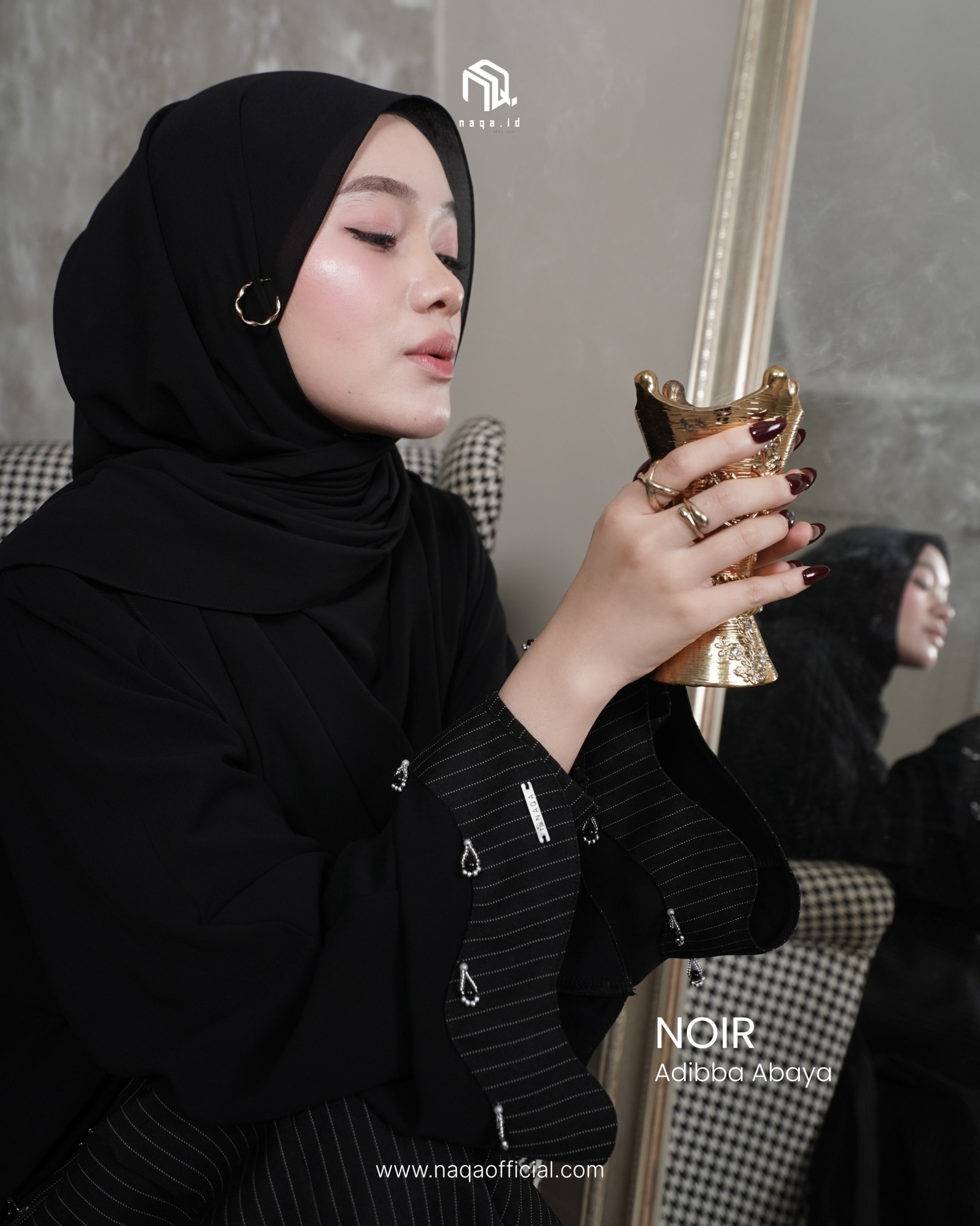 [READY STOCK] ADIBBA ABAYA - NOIR by naqa.id