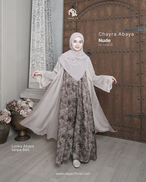 Image of [READY STOK] CHAYRA ABAYA - NUDE by naqa.id
