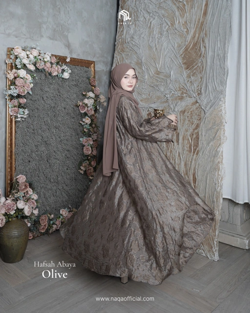 Image of [READY STOK] HAFSAH ABAYA - OLIVE by naqa.id