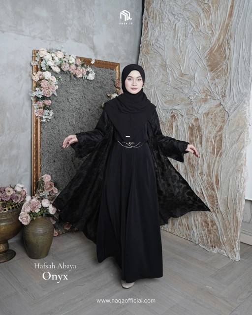 Image of [READY STOK] HAFSAH ABAYA - ONYX by naqa.id