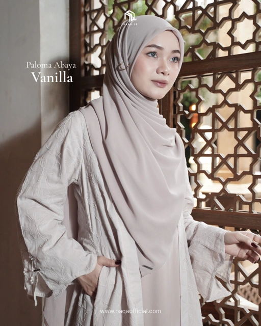 Image of [READY STOK] PALOMA ABAYA - VANILA by naqa.id