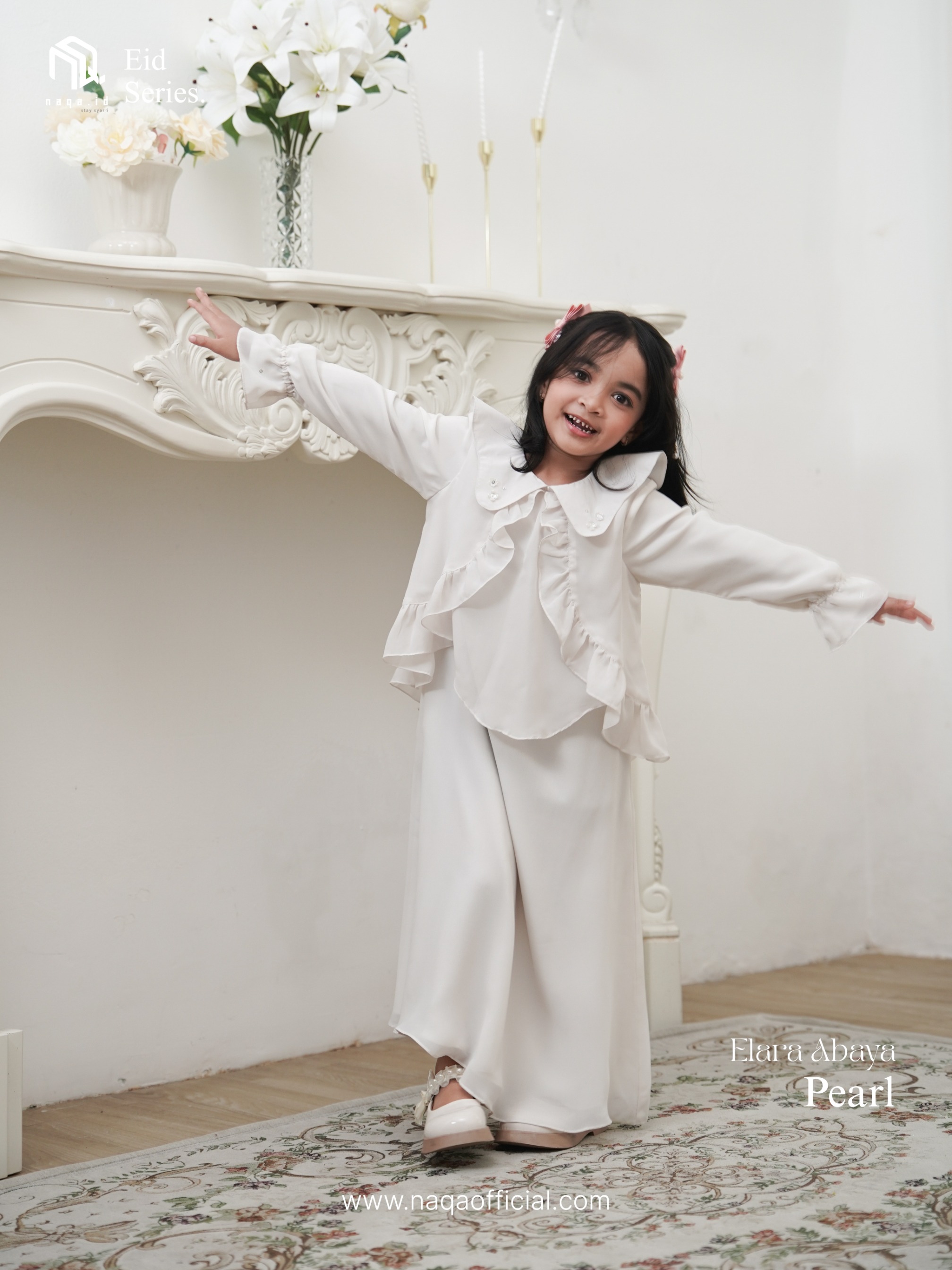 [PRE ORDER] ELARA ABAYA ANAK - PEARL - by naqa.id