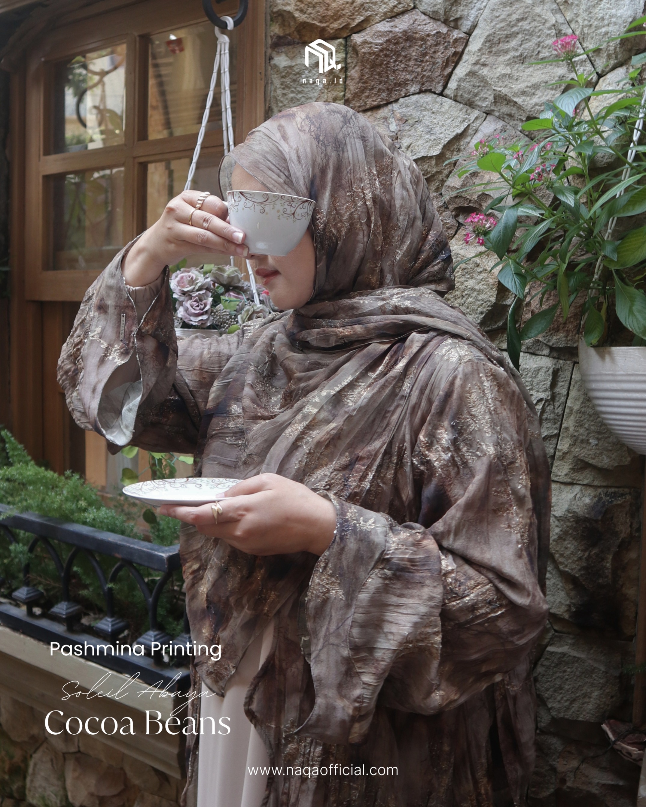 [READY STOCK] SET INNER OUTER - SOLEIL ABAYA - COCOA BEANS by naqa.id