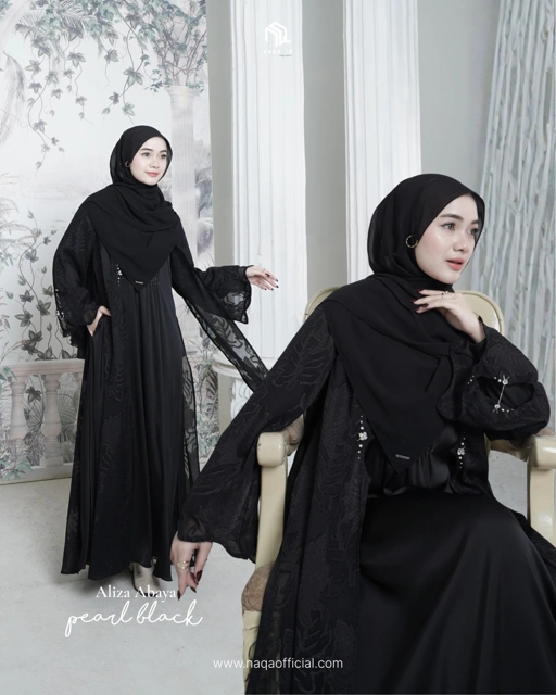 Image of [READY STOK] ALIZA ABAYA - PEARL BLACK by naqa.id