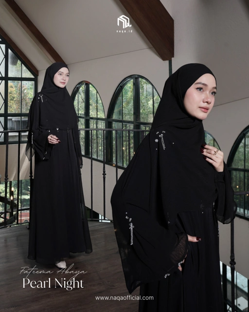 Image of [PRE ORDER] FATEEMA ABAYA - PEARL NIGHT by naqa.id