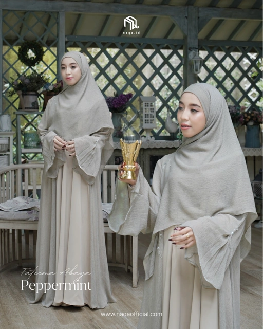 Image of [PRE ORDER] FATEEMA ABAYA NEW COLOR - PEPPERMINT by naqa.id