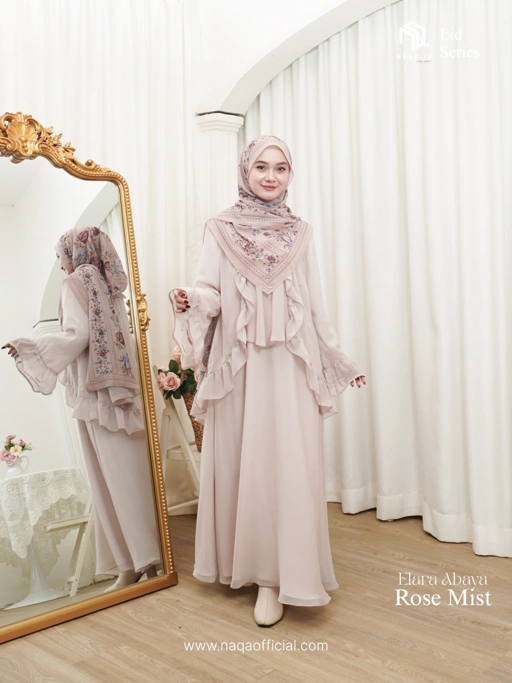 [PRE ORDER] ELARA ABAYA - ROSE MIST- by naqa.id