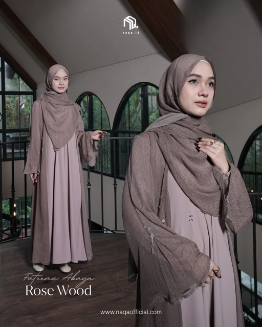 Image of [PRE ORDER] FATEEMA ABAYA - ROSE WOOD by naqa.id