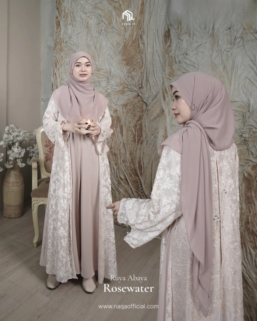 Image of [READY STOK] RUYA ABAYA - ROSEWATER by naqa.id