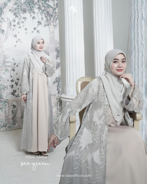 Image of [READY STOK] ALIZA ABAYA - SEA GREEN by naqa.id