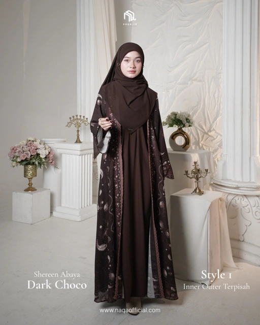 [PRE ORDER] STYLE 1 SHEREEN ABAYA - DARK CHOCO by 