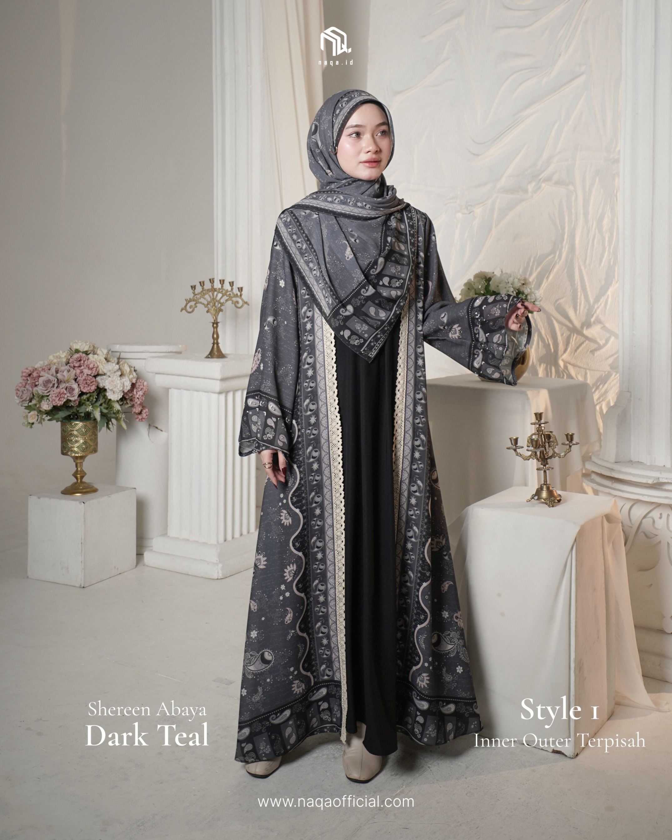 [PRE ORDER] STYLE 1 SHEREEN ABAYA - DARK TEAL  by 
