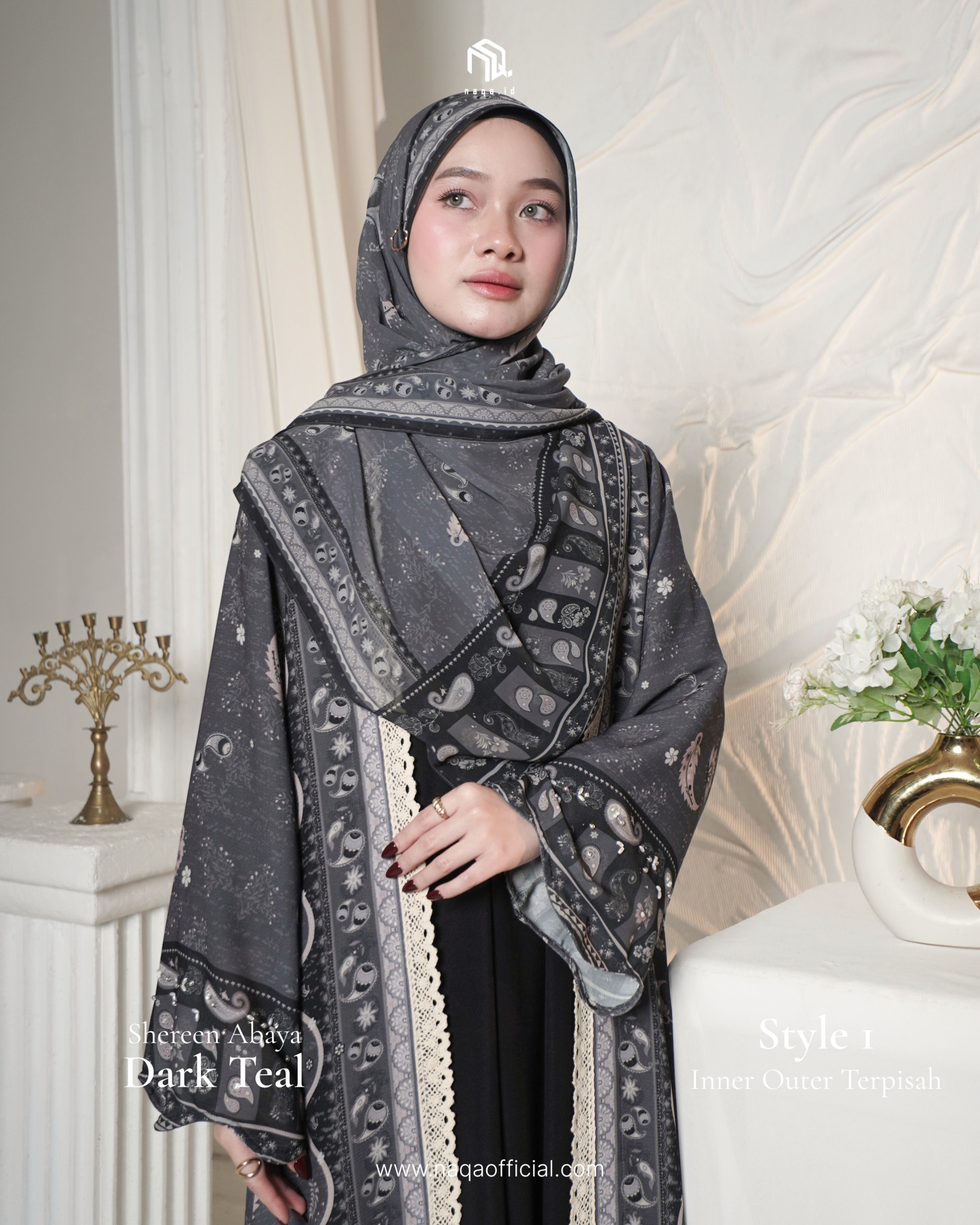[PRE ORDER] STYLE 1 SHEREEN ABAYA - DARK TEAL  by 