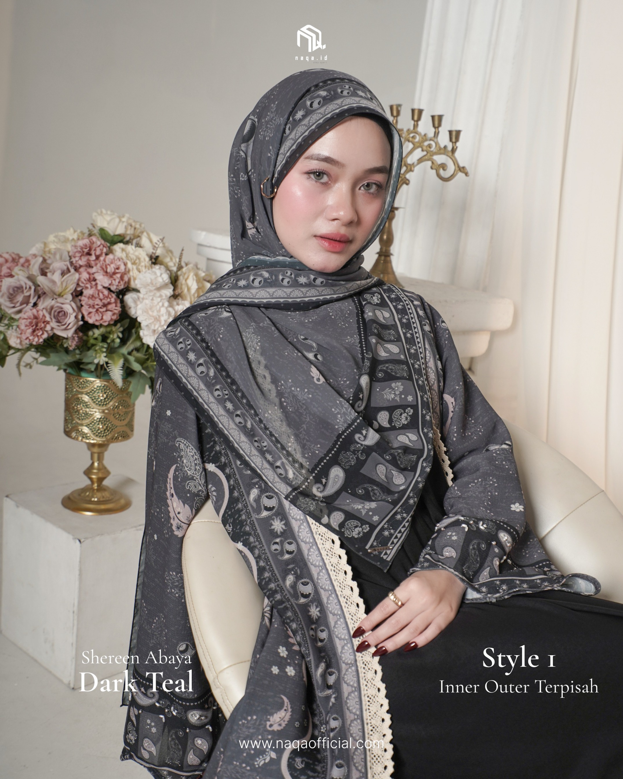 [PRE ORDER] STYLE 1 SHEREEN ABAYA - DARK TEAL  by 