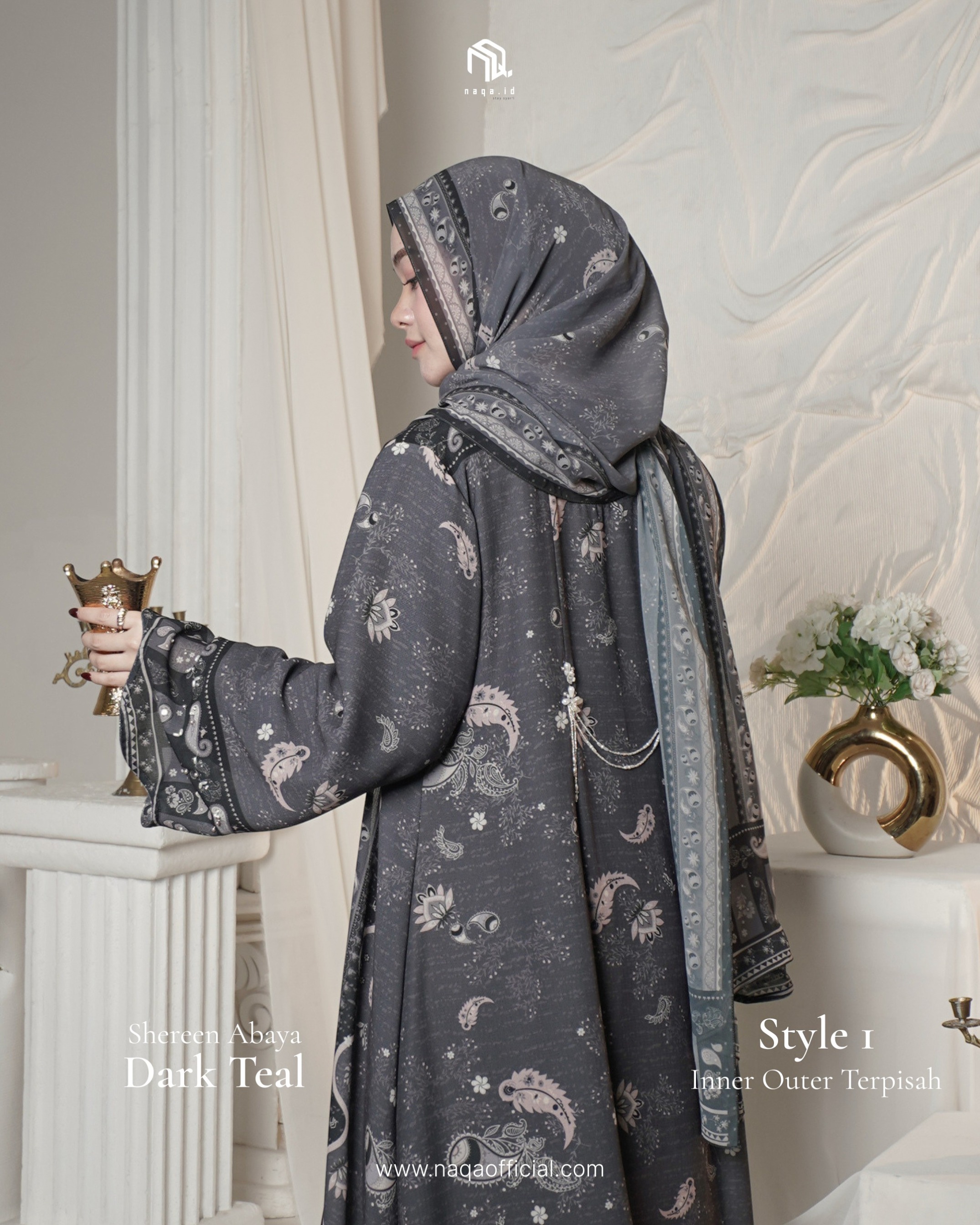 [PRE ORDER] STYLE 1 SHEREEN ABAYA - DARK TEAL  by 