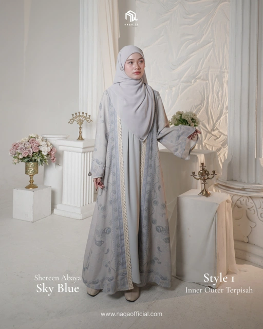 [PRE ORDER] STYLE 1 SHEREEN ABAYA - SKY BLUE by 