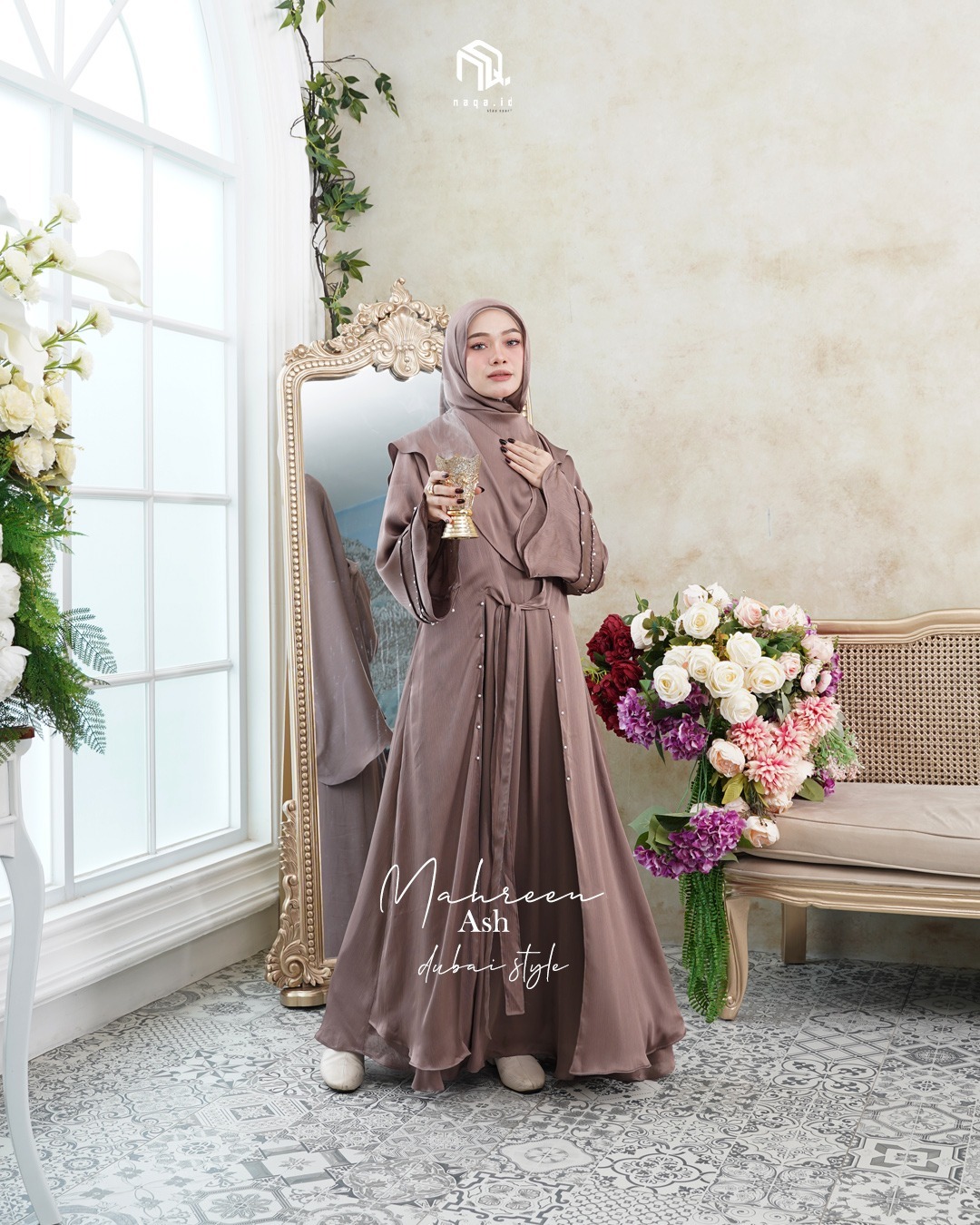 [READY STOK] MAHREEN ABAYA - ASH by naqa.id