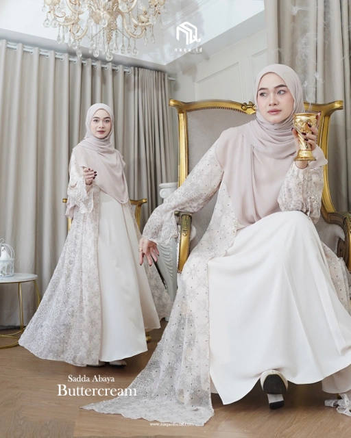 Image of (PRE-ORDER) SADDA ABAYA - BUTTERCREAM BY NAQA.ID