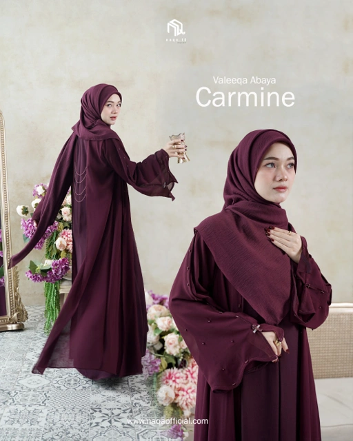 Image of [PRE ORDER] VALEEQA ABAYA - CARMINE - by NAQA.ID