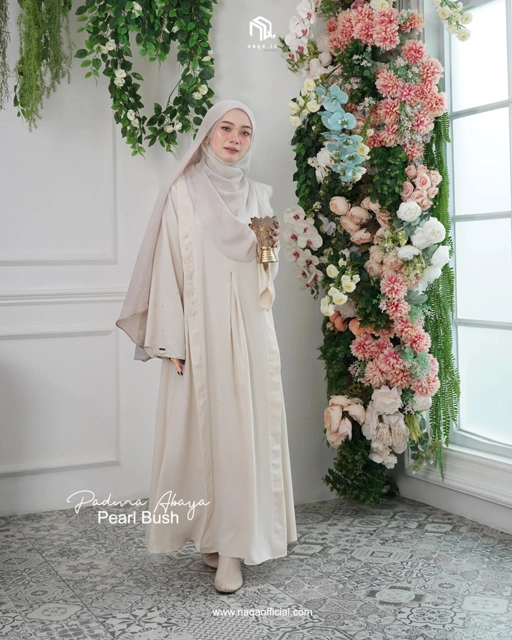 Image of [READY STOK] PADMA ABAYA FREE PASHMINA PRINTING - PEARL BLUSH - by naqa.id