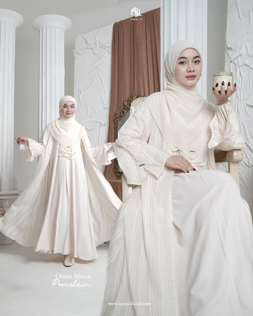 Image of (PRE-ORDER) OSMA ABAYA - PORCELAIN BY NAQA.ID