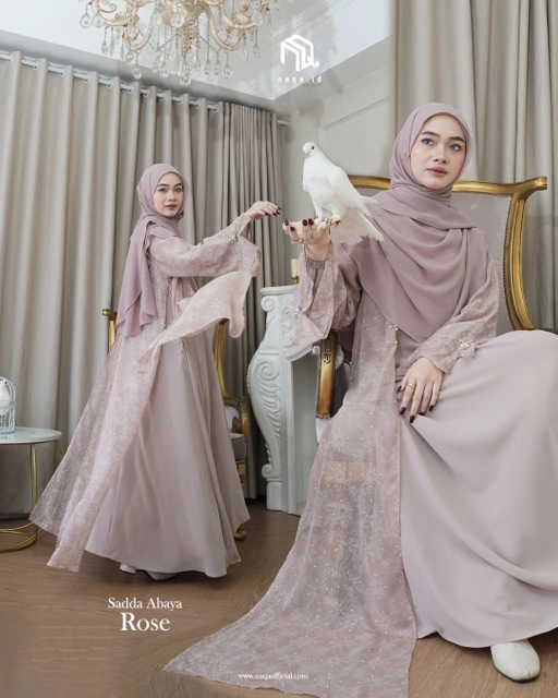 Image of (PRE-ORDER) SADDA ABAYA - ROSE BY NAQA.ID