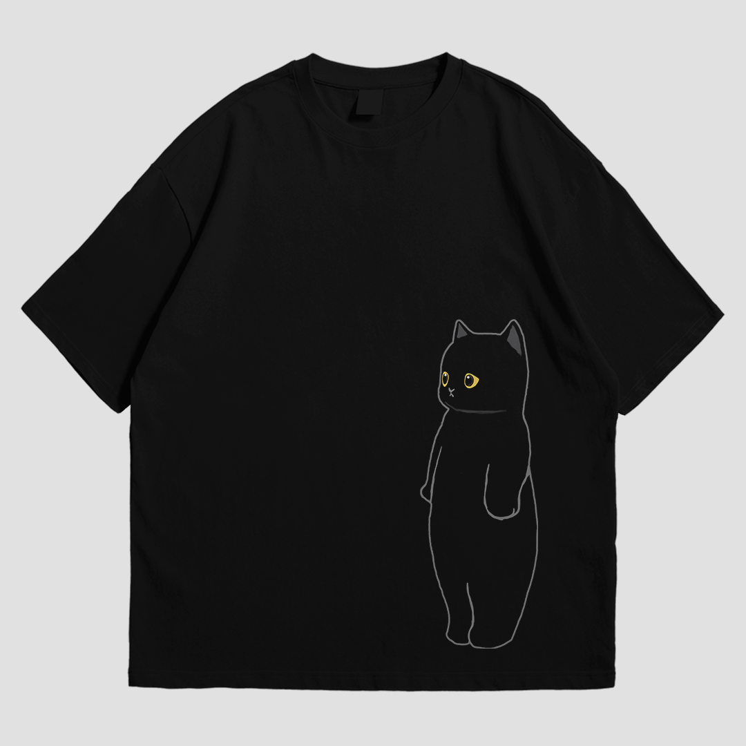 OVERSIZED TEE - BROKEN HEART CAT