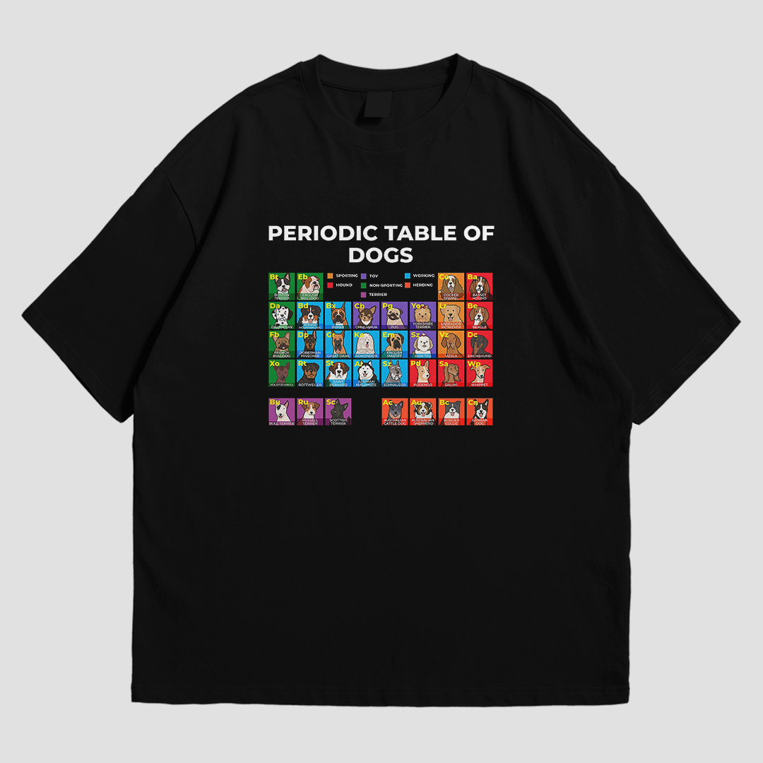 OVERSIZED TEE - PERIODIC TABLE OF DOGS