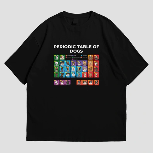 Image of OVERSIZED TEE - PERIODIC TABLE OF DOGS
