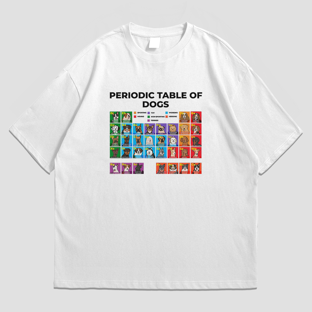OVERSIZED TEE - PERIODIC TABLE OF DOGS