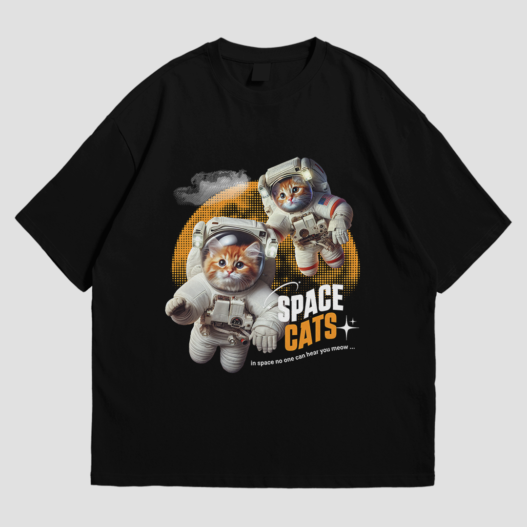 OVERSIZED TEE - SPACE CATS (UNI WEAR)