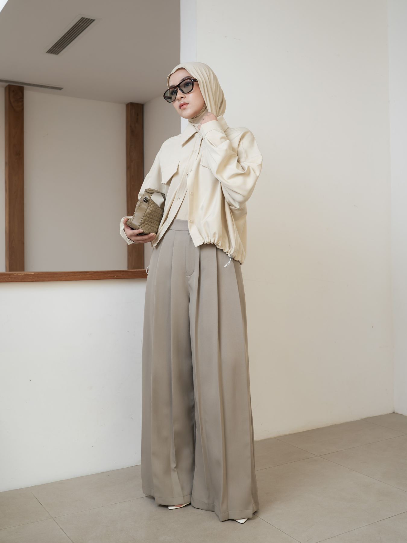 Moss Pleated Pants Frost