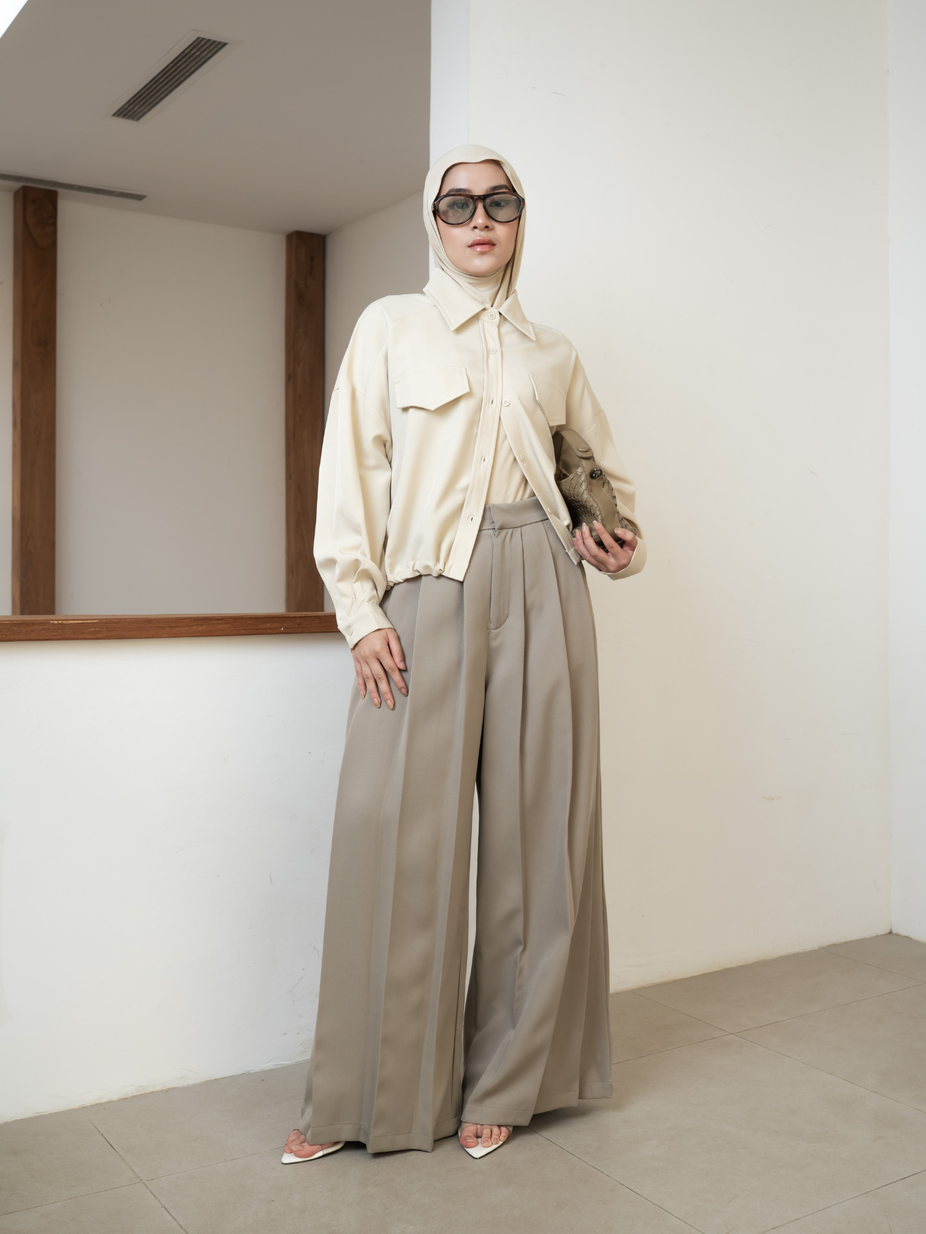 Moss Pleated Pants Frost