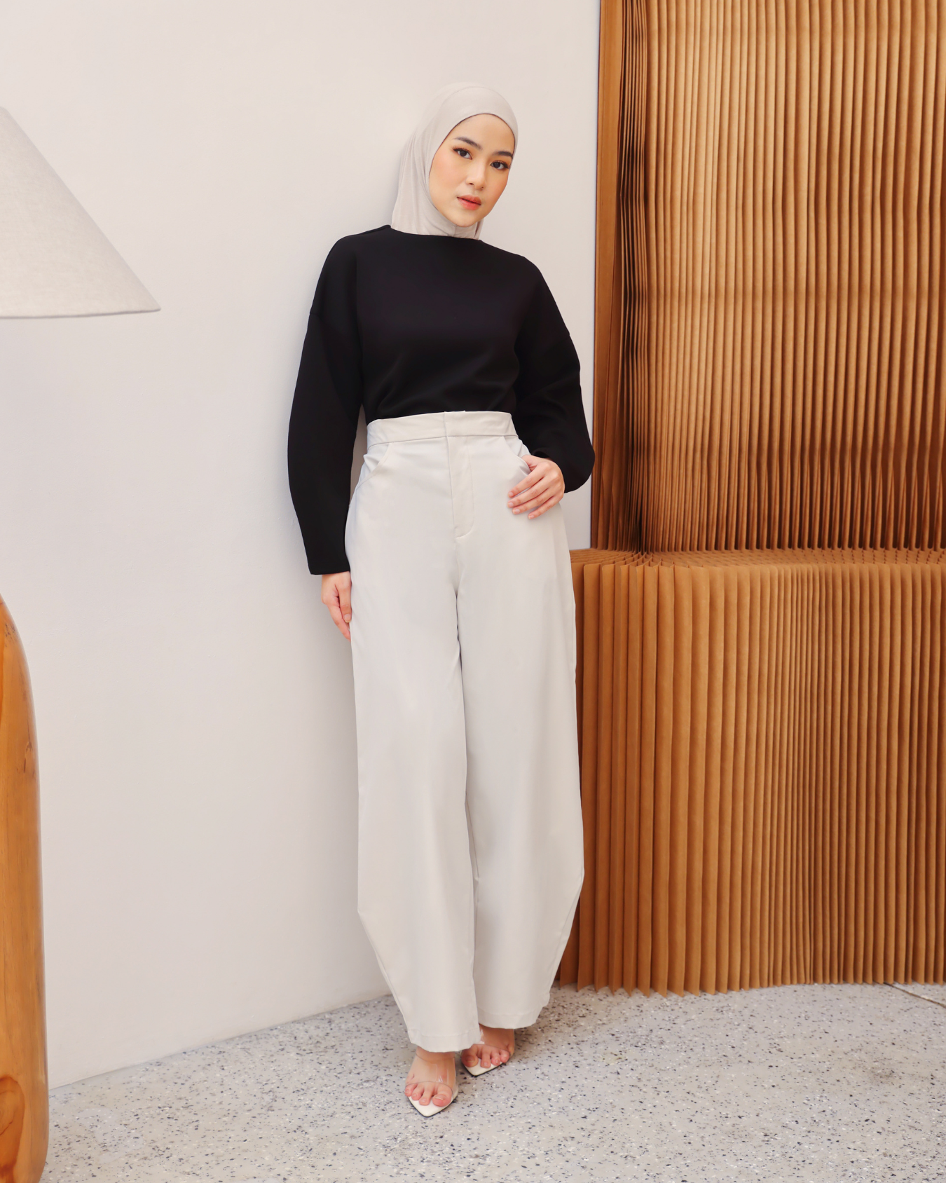 Hailey Barrel Pants Vanilla