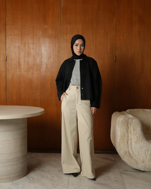 Image of Lauren Wide Pants Beige