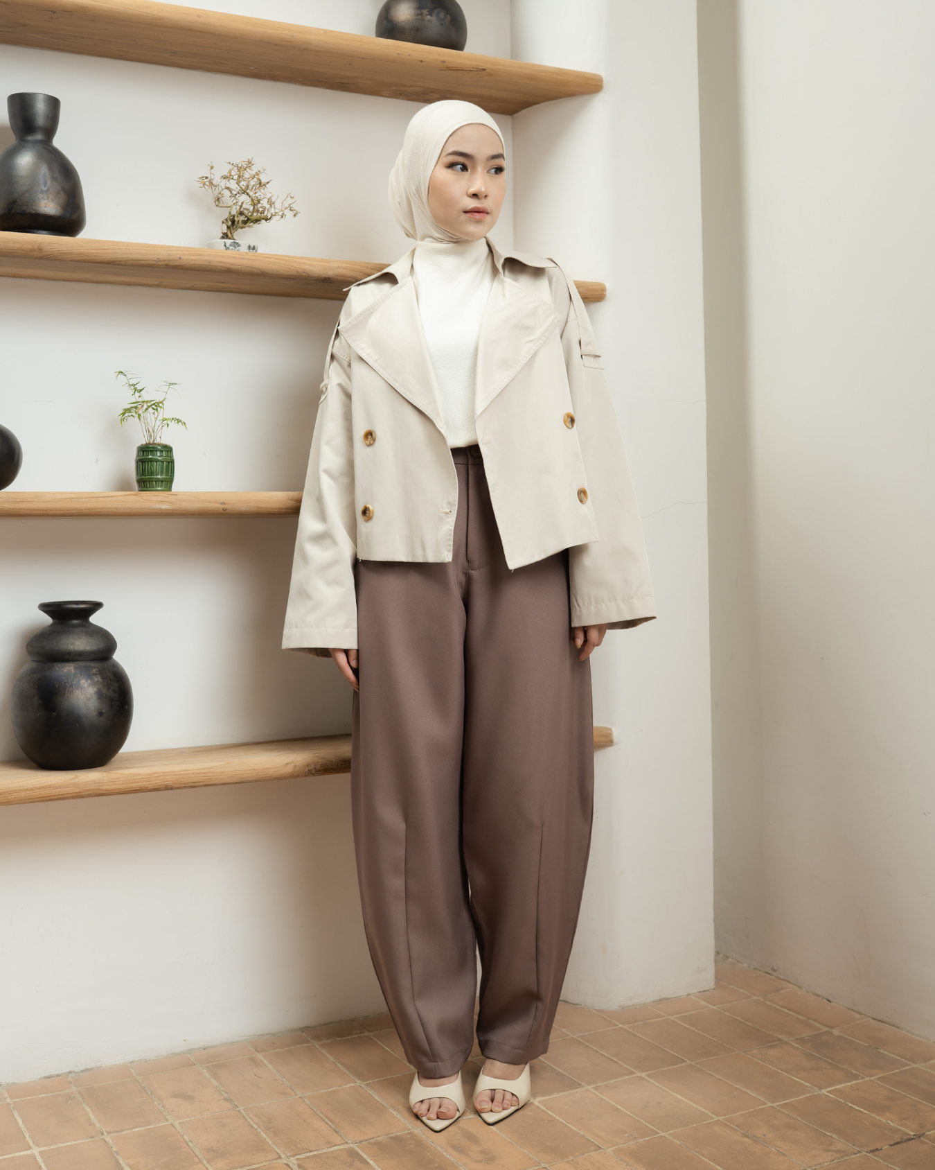 Chloe Barrel Pants Brownie