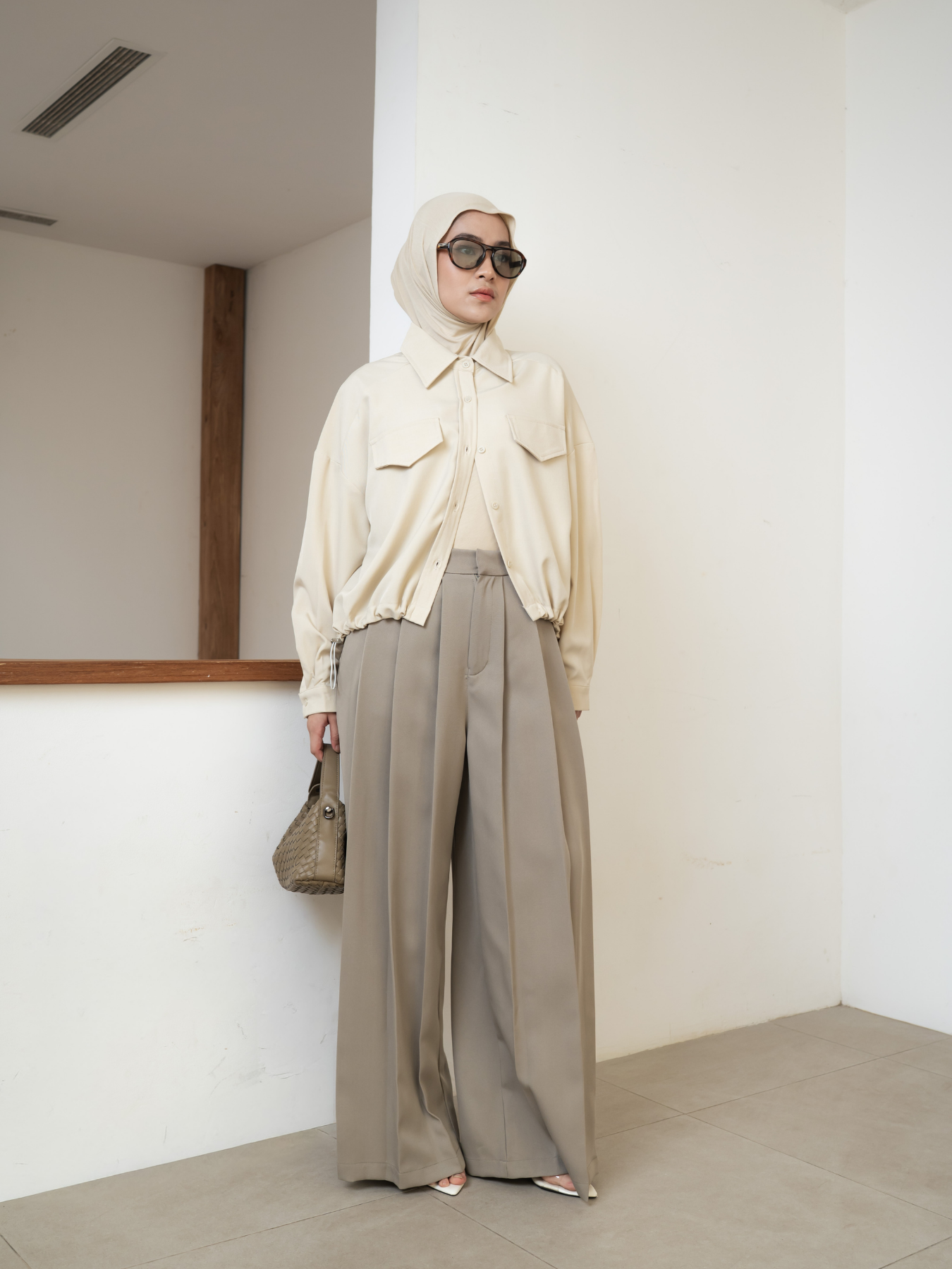 Moss Pleated Pants Frost