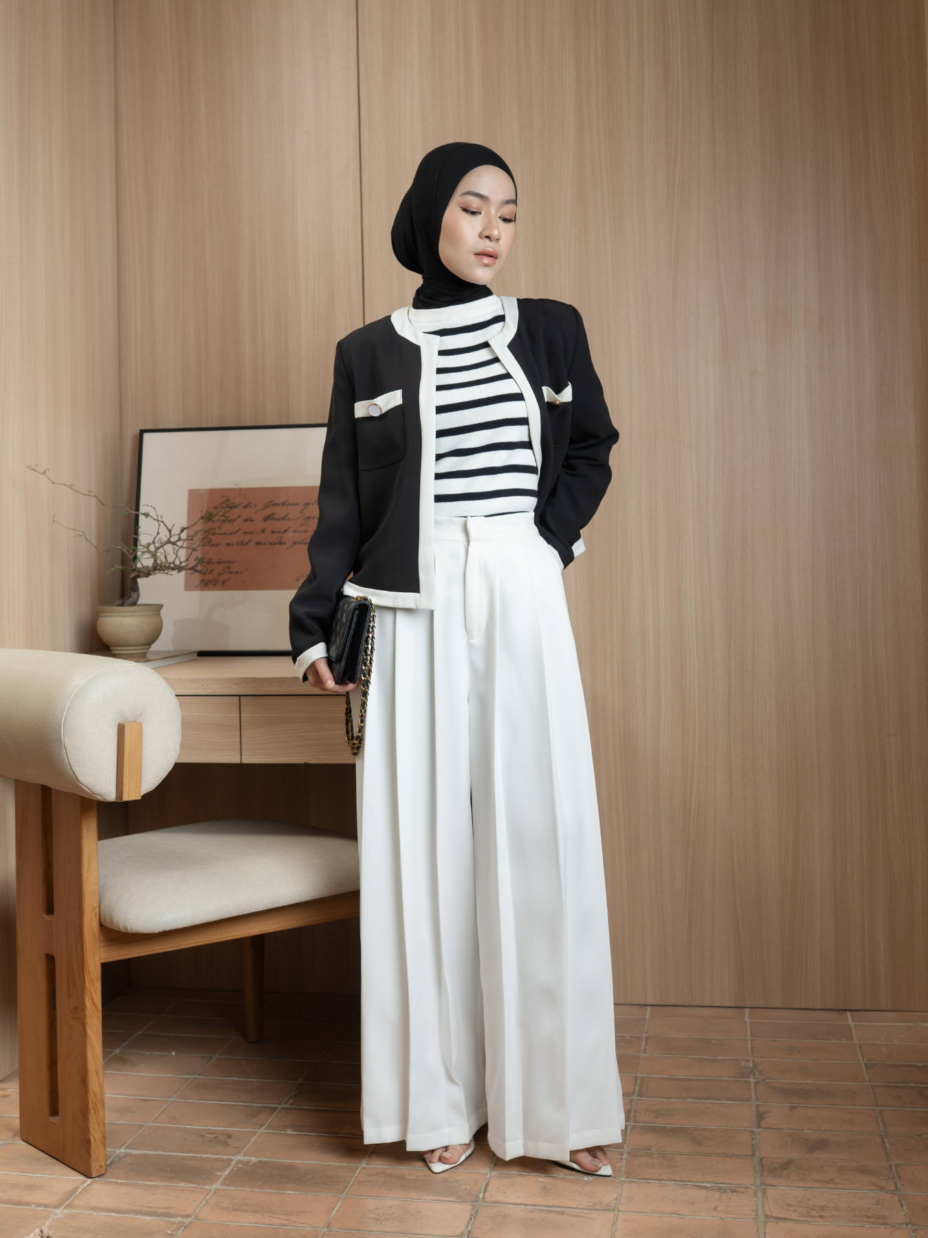 Moss Pleated Pants Off White
